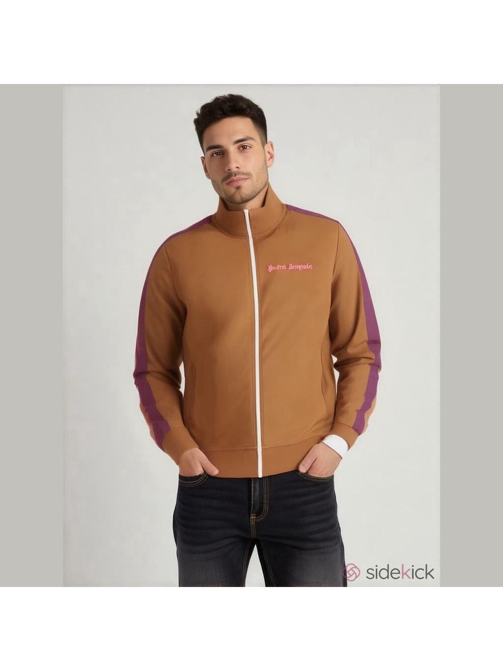 Palm Angels College Track Jacket Brown